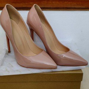 OnlyMaker Baby Pink Pointed Toe Slip On High Heel